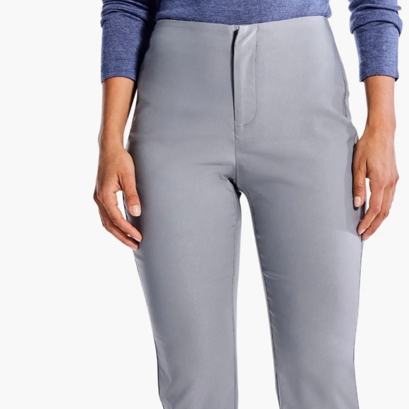 NIC+ZOE,NWT,Wonderstretch Straight Leg Pants Women's Size 14 Gray Flat Front - Picture 2 of 9